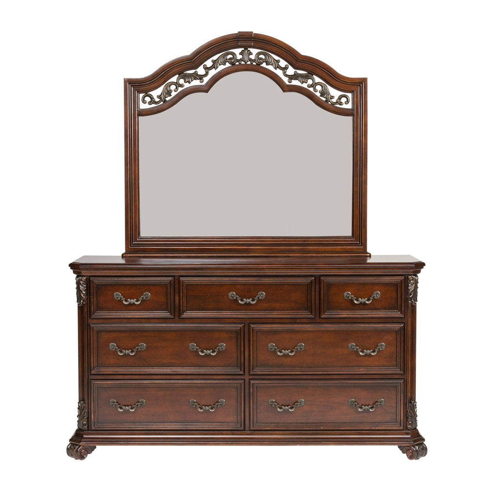 Commode et miroir - Brun foncé — un design traditionnel qui évoque le luxe du style européen