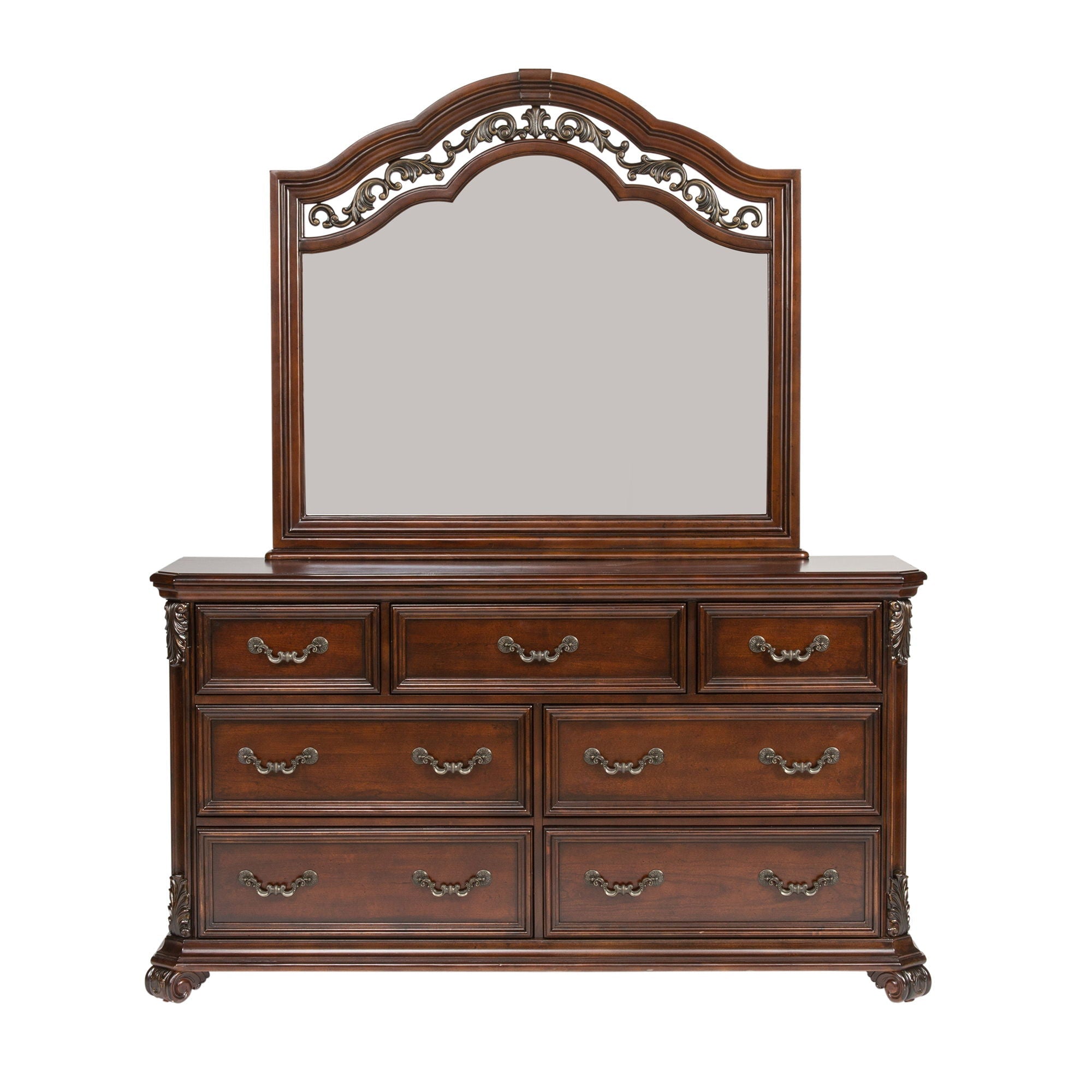 Commode et miroir - Brun foncé — un design traditionnel qui évoque le luxe du style européen