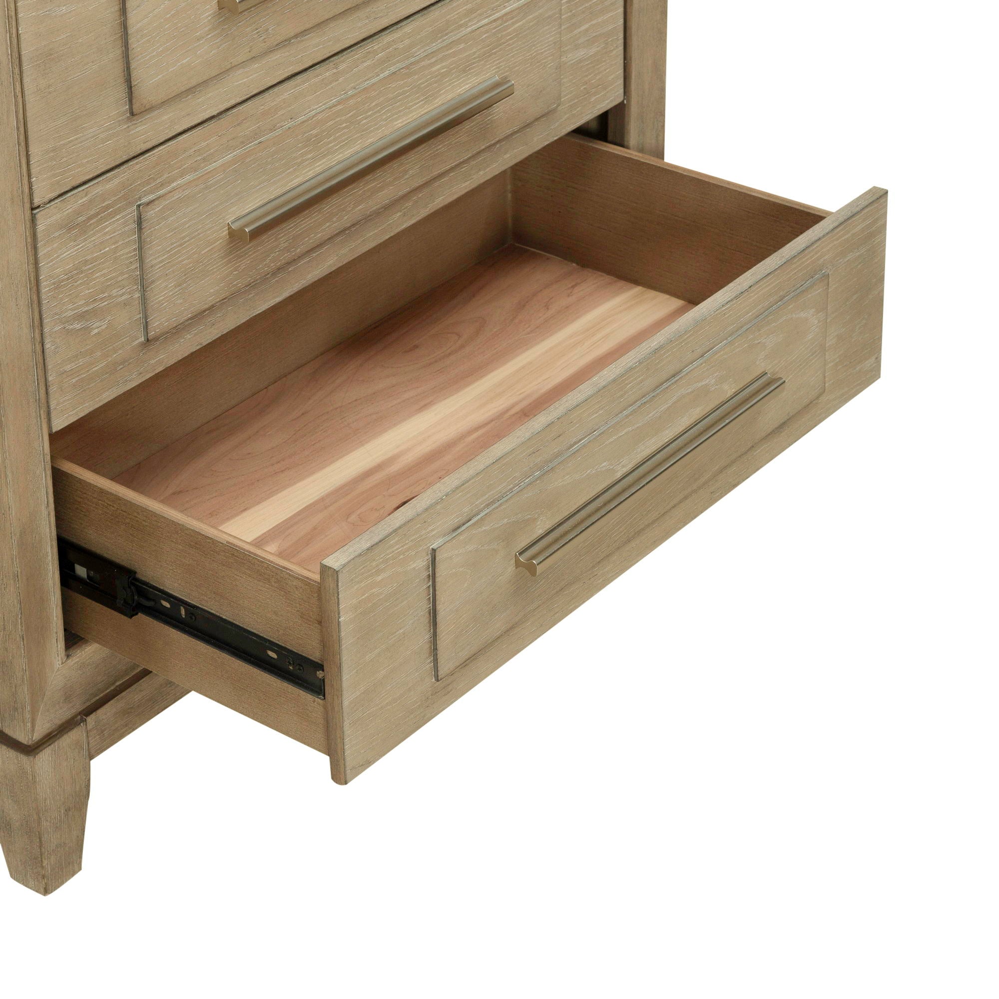 3 Drawer Nightstand With Charging Station - Sandstone — Grâce à un magistral jeu de contrastes et de textures