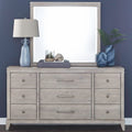 Commode et miroir - Blanc Sanctuaire — offre un style transitionnel mêlant éléments traditionnels et contemporains