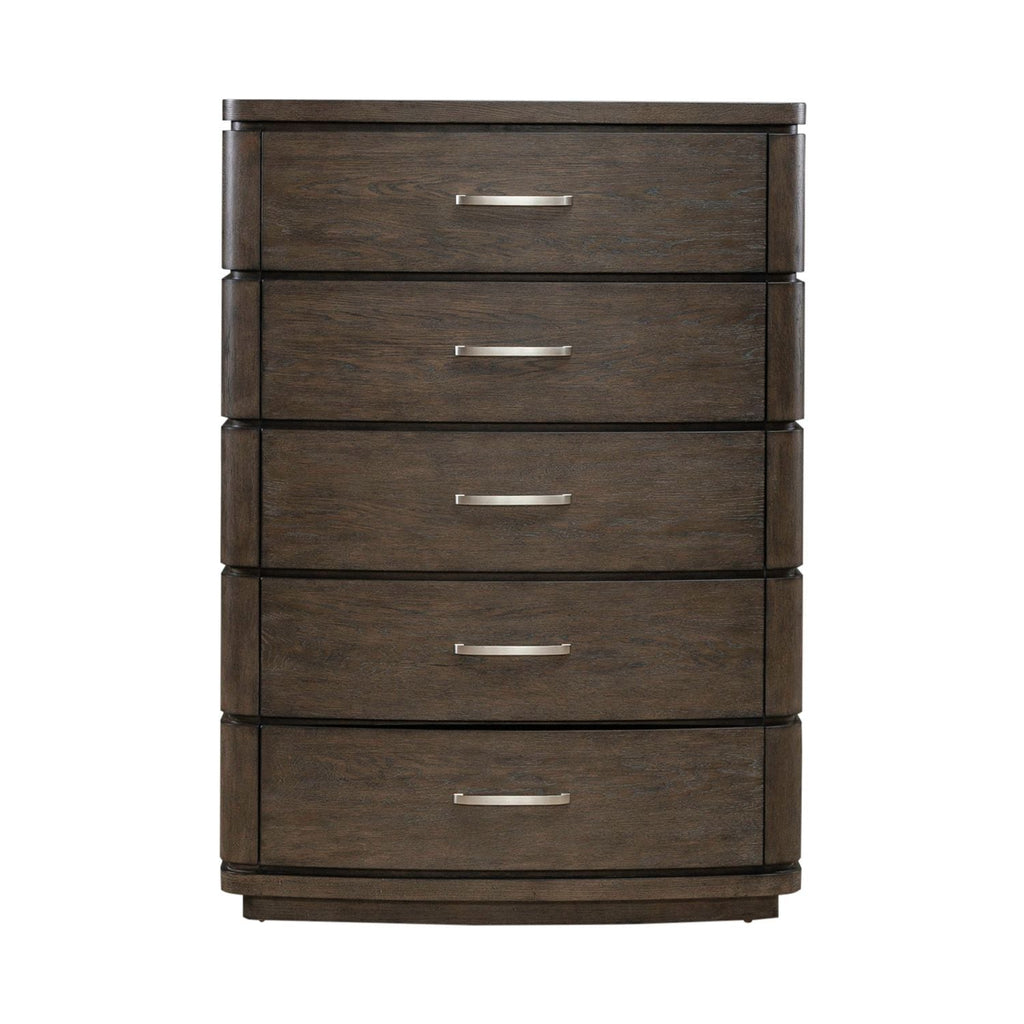 Commode à 5 tiroirs - Espresso satiné — 0L x 18
