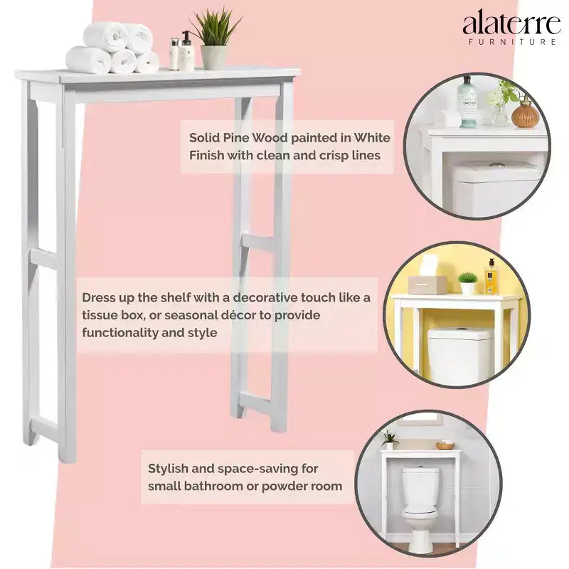 Dorset Over The Toilet Etagere White - Alaterre Furniture