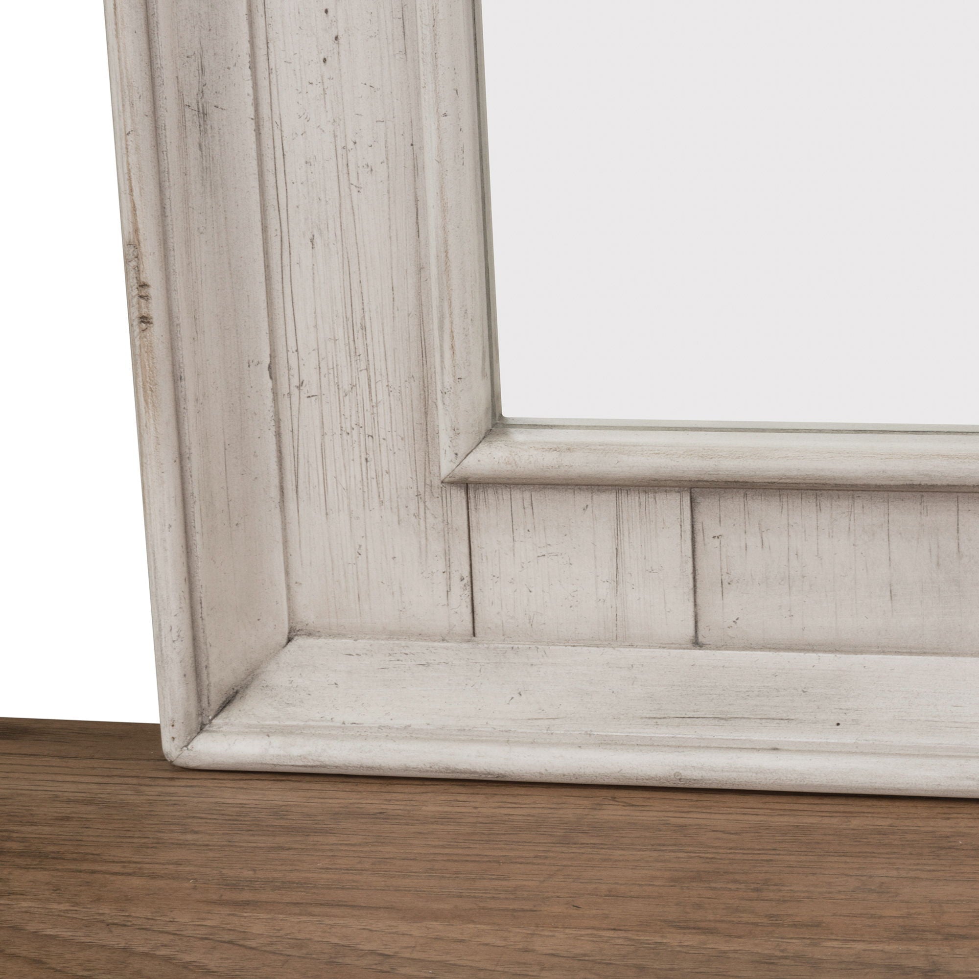 Commode et miroir - Blanc antique / Dessus couleur châtaigne — ajoutez-y un style décontracté et vous obtenez un look classique avec une touche informelle.