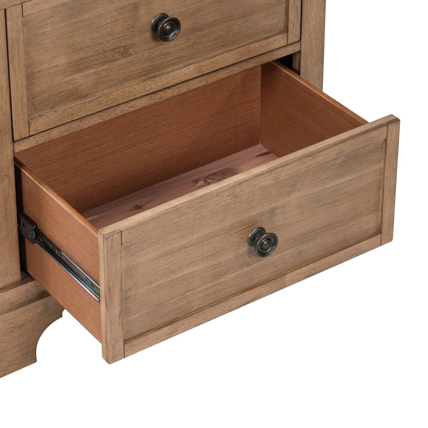 Table de chevet avec station de recharge - Beige chameau — Traditional Living offre des éléments de design classiques avec un sens du confort
