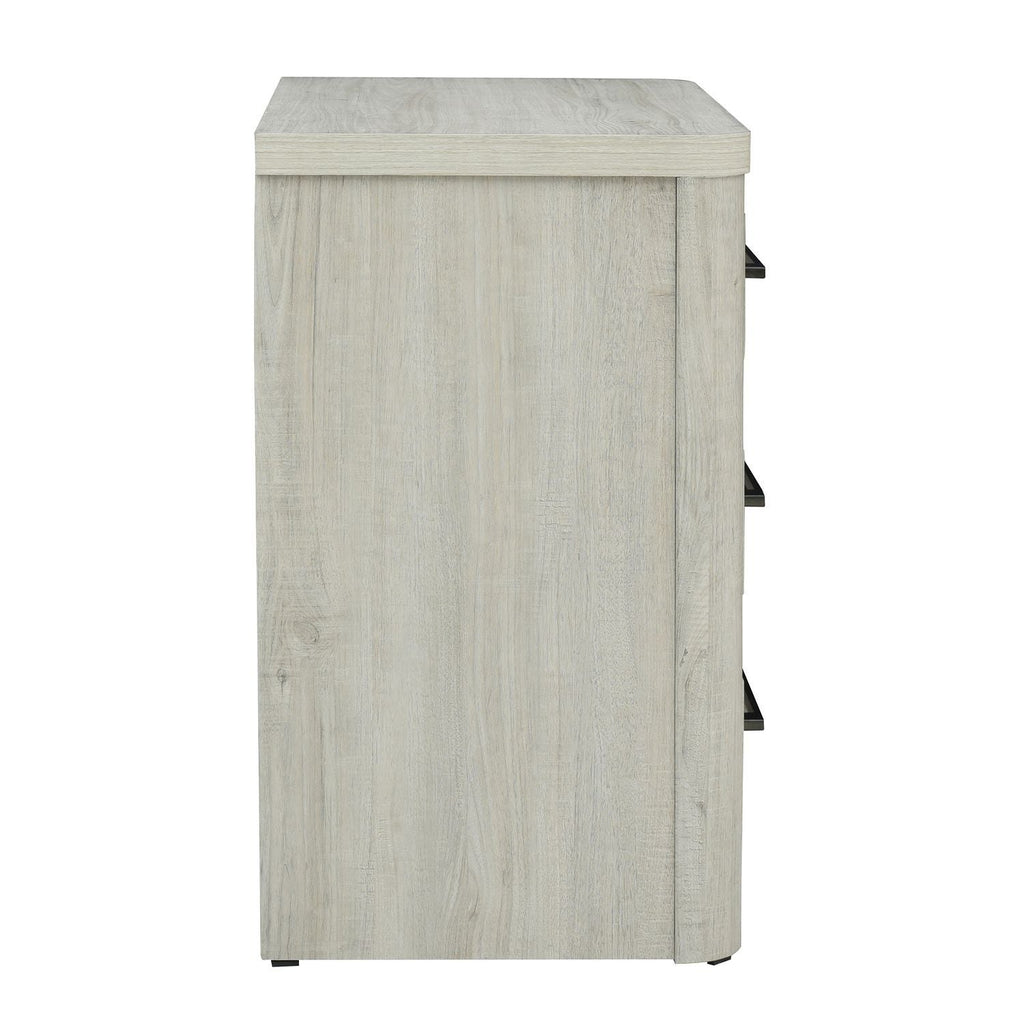 Table de chevet avec station de recharge - Blanc naturel — 0L x 17
