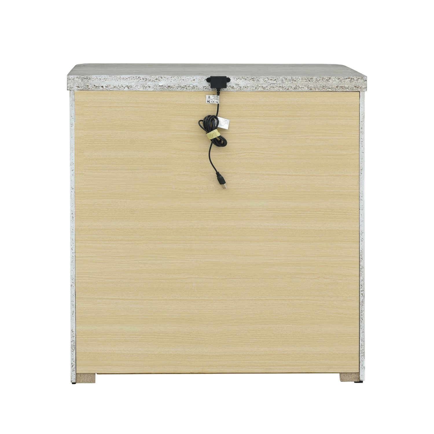 Table de chevet avec station de recharge - Blanc naturel — 0L x 17