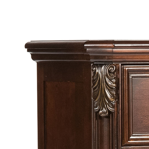 Commode 5 tiroirs - Marron foncé — le design traditionnel respire le luxe du style européen