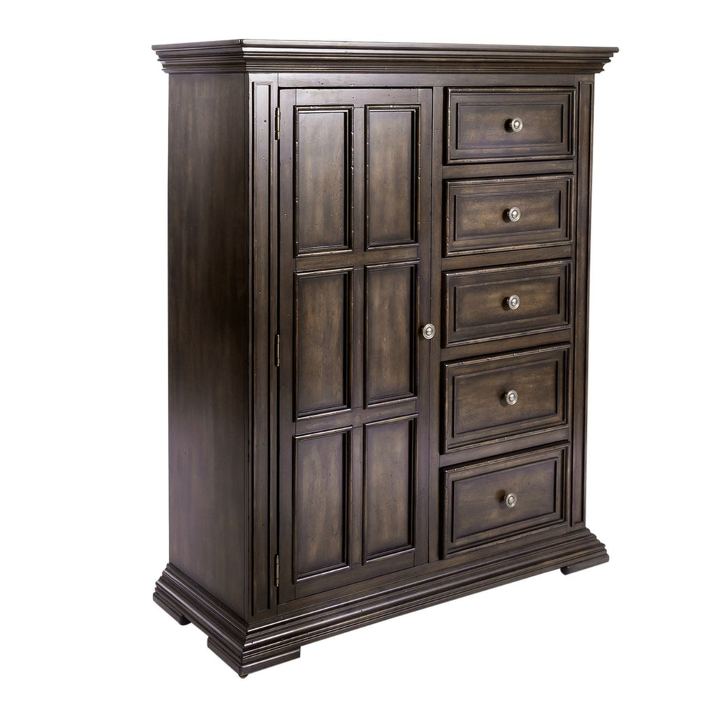 Commode de porte – Fabriquée avec des solides en bois d'hévéa et des produits du bois – protection anti-poussière du caisson inférieur et tiroirs intérieurs entièrement teints
