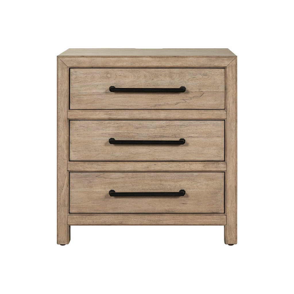 Table de chevet avec station de recharge - Barley Buff — - Table de chevet avec station de recharge - Marron Caractéristiques du produit Poignée sur mesure en fer foncé
