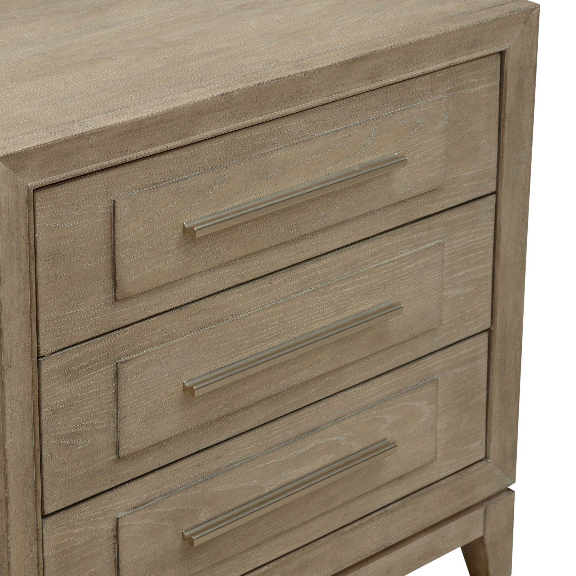 3 Drawer Nightstand With Charging Station - Sandstone — Grâce à un magistral jeu de contrastes et de textures