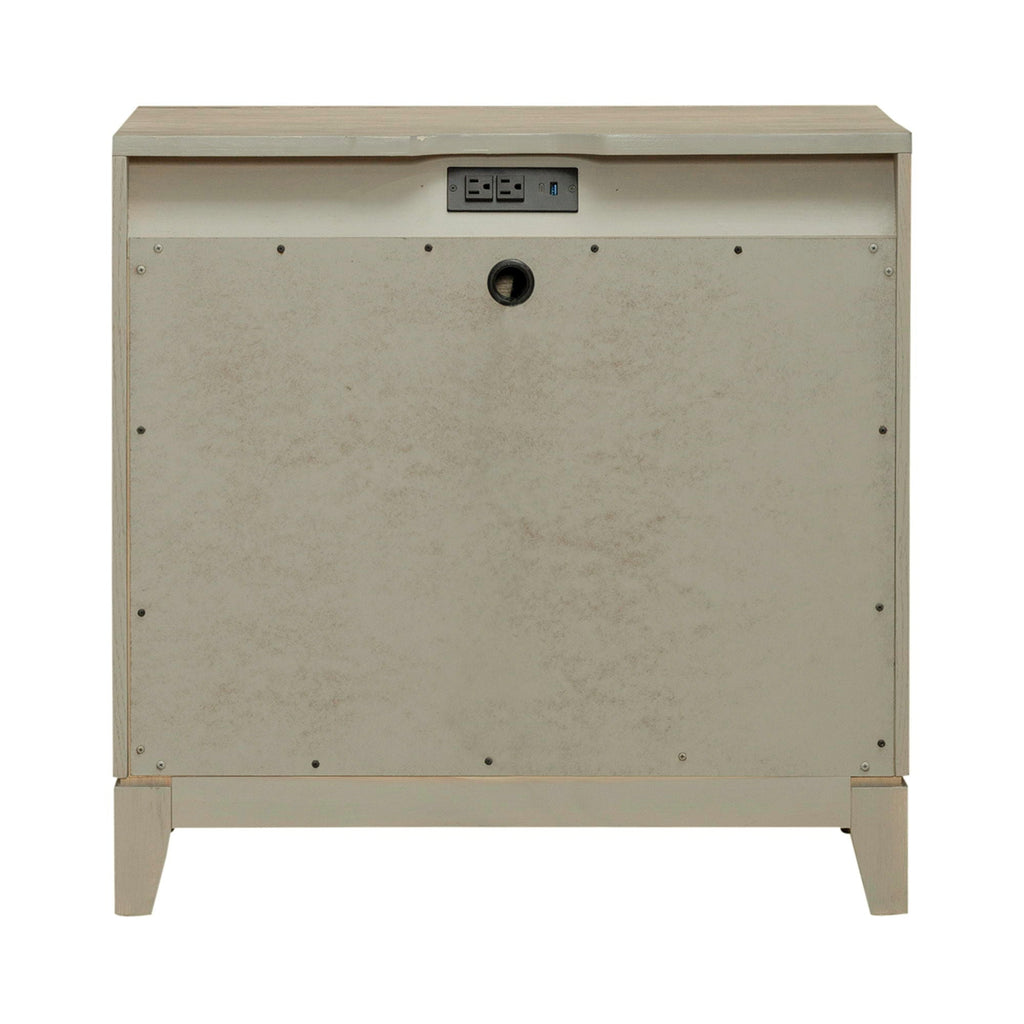 3 Drawer Nightstand With Charging Station - Sandstone — Grâce à un magistral jeu de contrastes et de textures