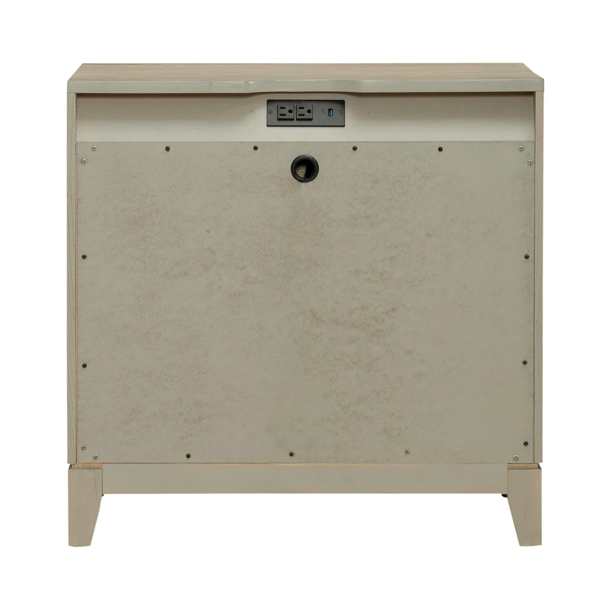 3 Drawer Nightstand With Charging Station - Sandstone — Grâce à un magistral jeu de contrastes et de textures
