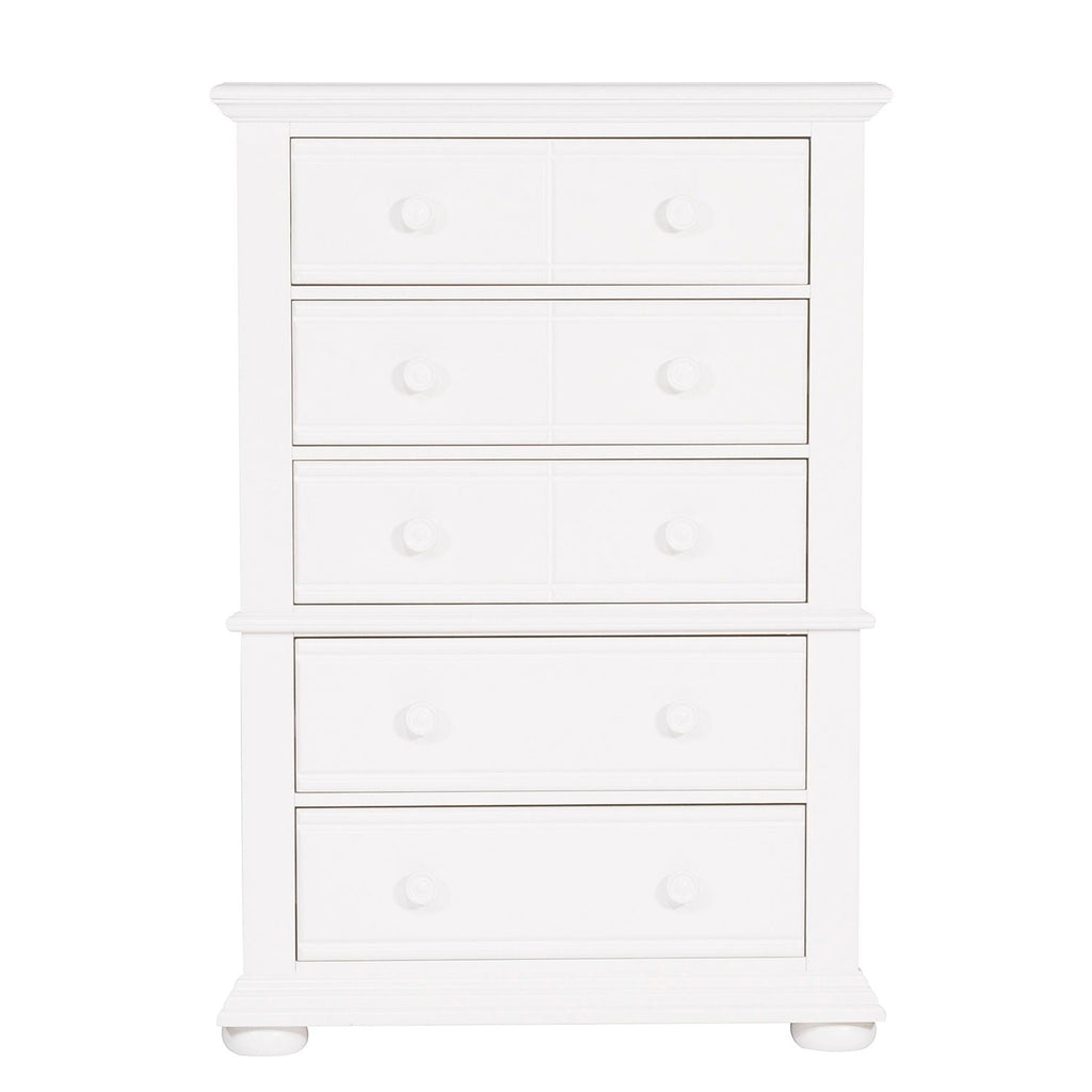 Commode 5 tiroirs — Fabriquée en pin massif avec du MDF peint