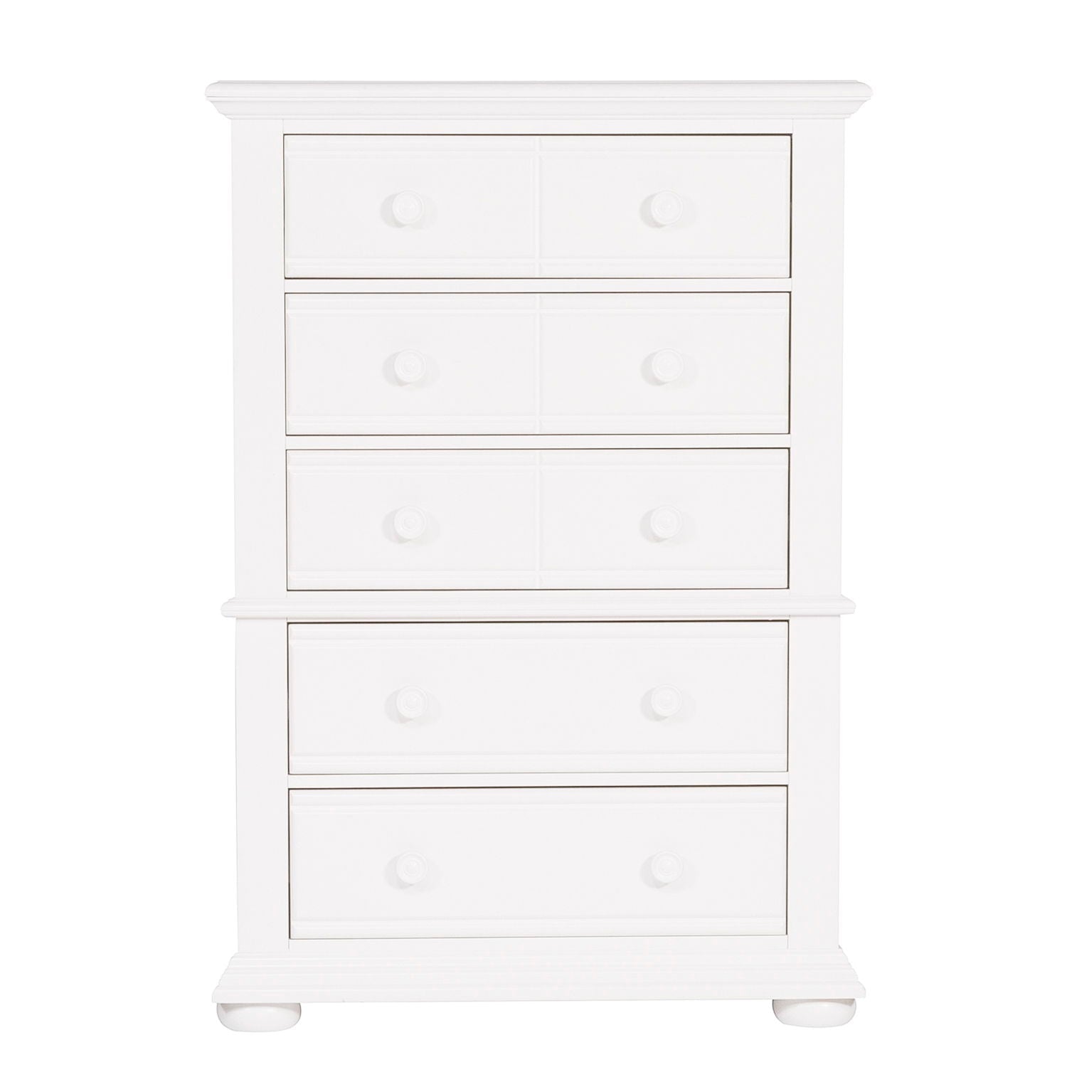 Commode 5 tiroirs — Fabriquée en pin massif avec du MDF peint