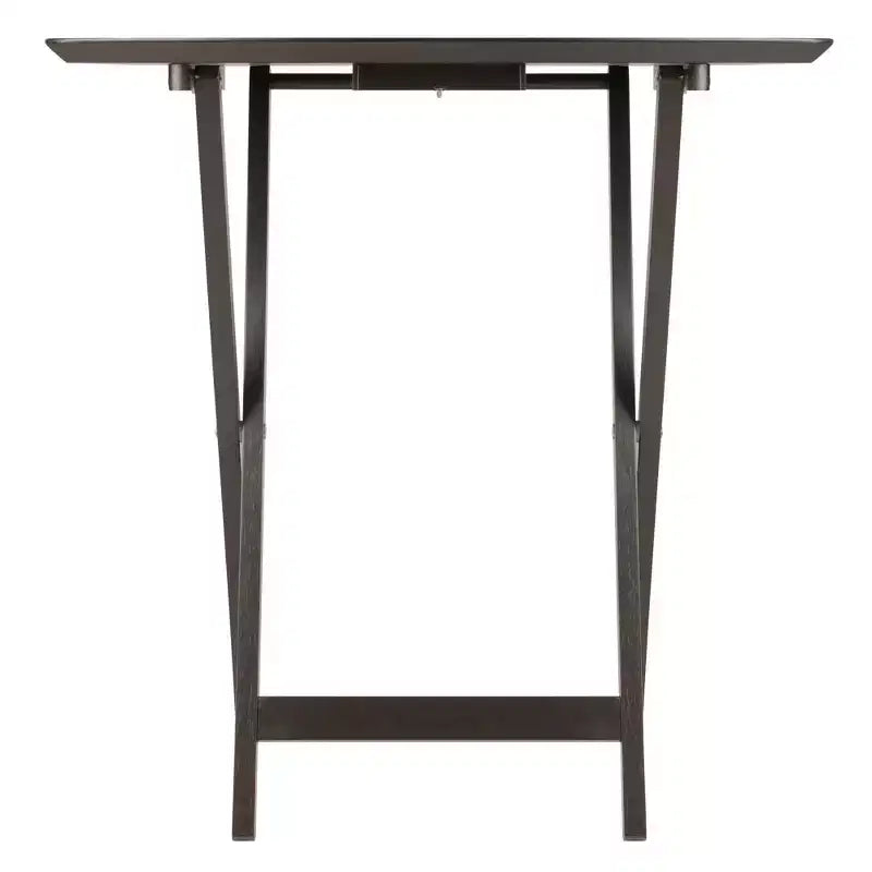 5pc Anila Fan Shape Snack Table Coffee - Winsome: Solid Wood Folding Tables, Beveled Edges, Storage Rack