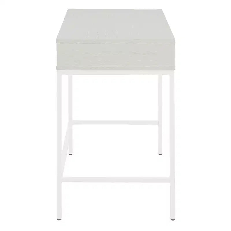 40" Contempo Desk with Drawer and Shelf White Oak - OSP Home Furnishings: Sturdy Steel Frame, MDF Surface