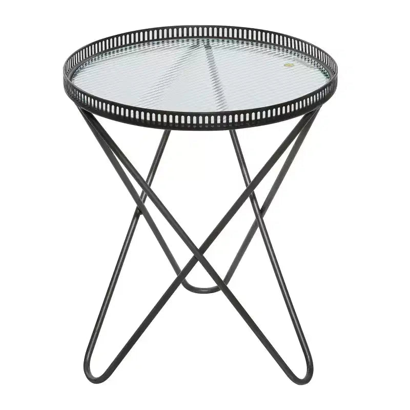 Set of 2 Industrial Metal Accent Tables Gray - Olivia & May