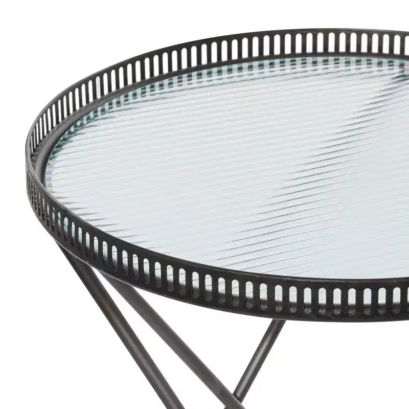 Set of 2 Industrial Metal Accent Tables Gray - Olivia & May