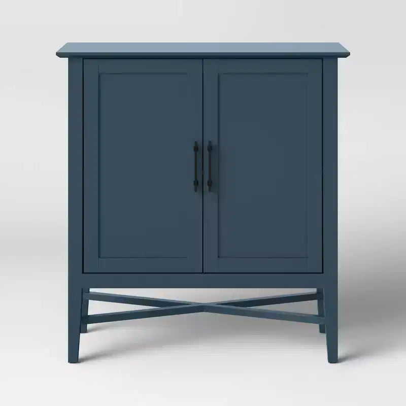 Elloree Storage Cabinet Navy - Threshold™: Home Office Organizer with Divided Interior, Pine Frame