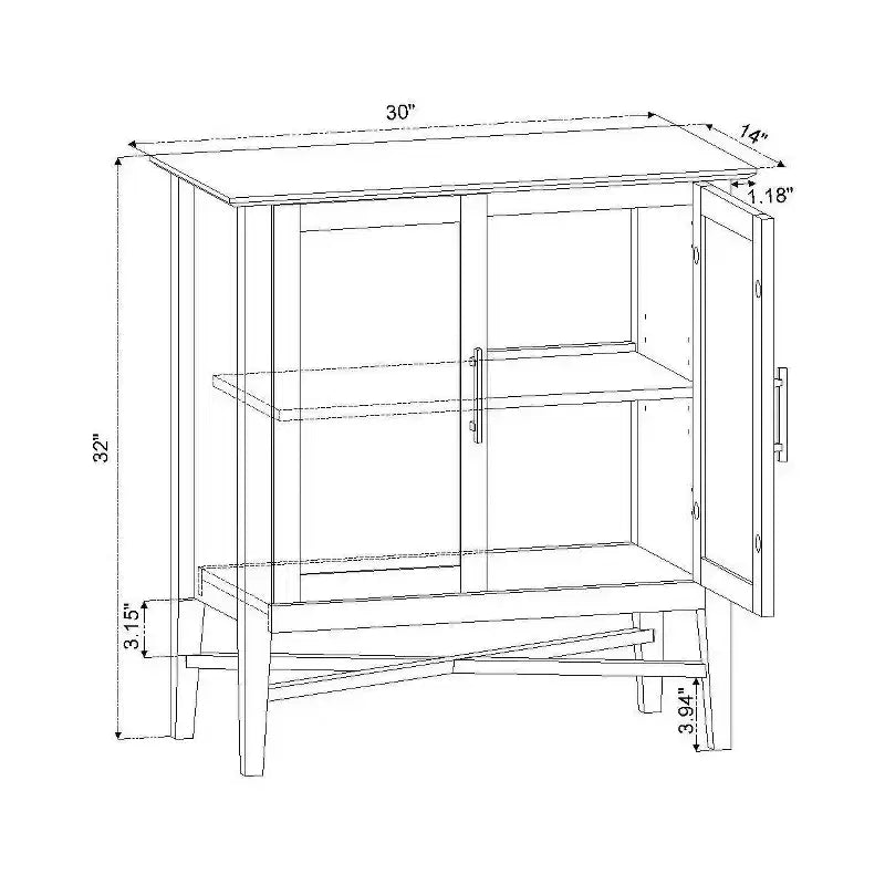 Elloree Storage Cabinet Navy - Threshold™: Home Office Organizer with Divided Interior, Pine Frame