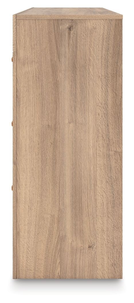 Commode à six tiroirs — Les tons de bois naturels et les lignes épurées de cette commode reflètent votre style décontracté.