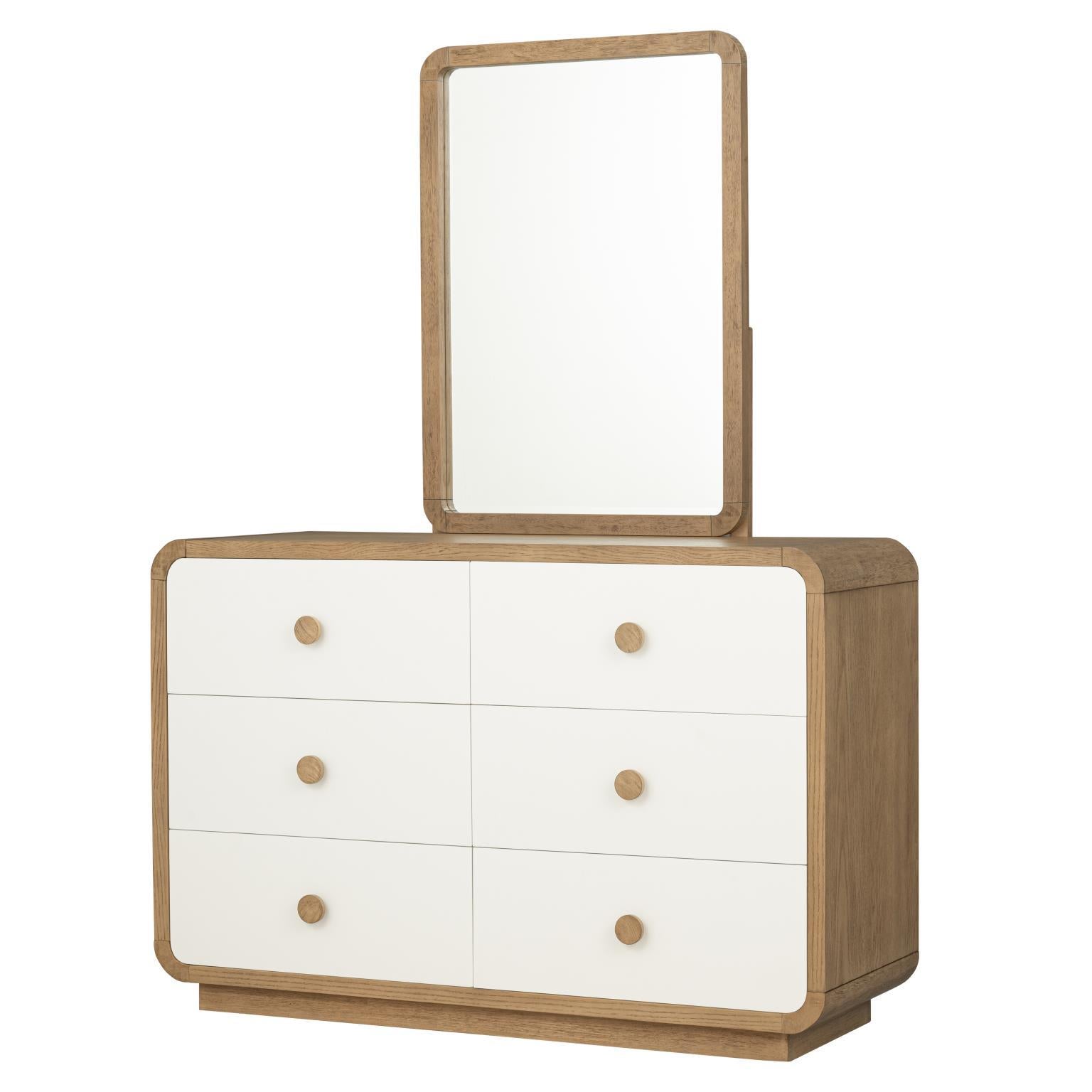 Commode 6 tiroirs – Chêne du désert et Blanc nuage — offre une polyvalence