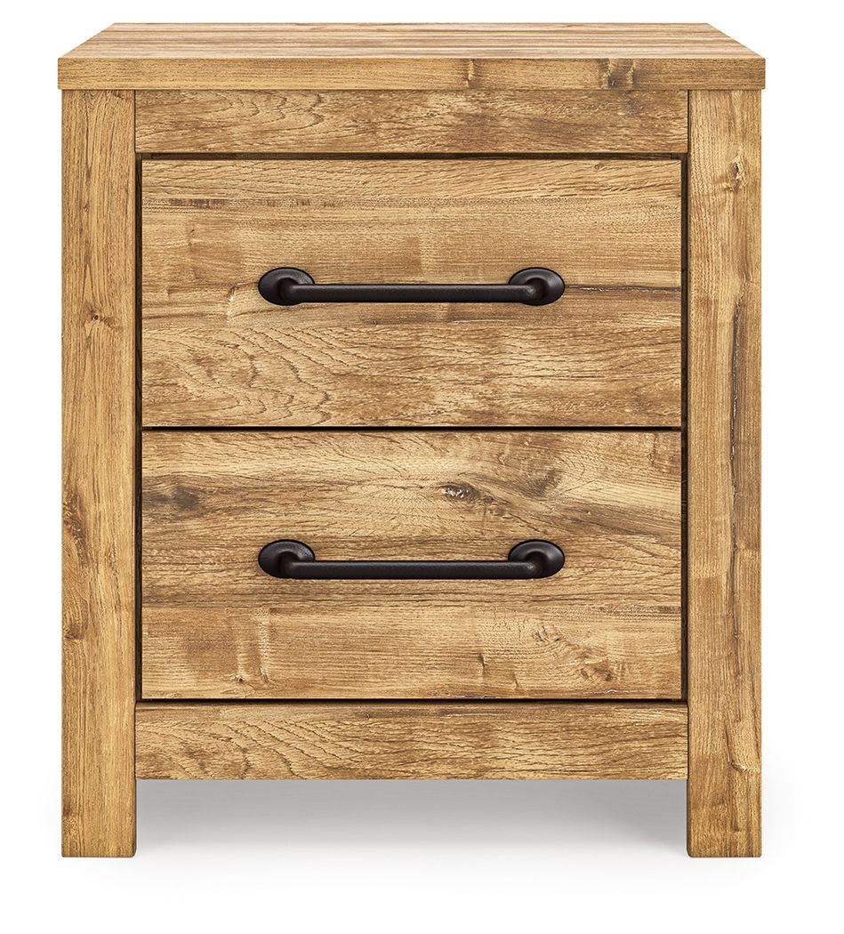 Table de chevet à deux tiroirs - Marron — Caractère accessible