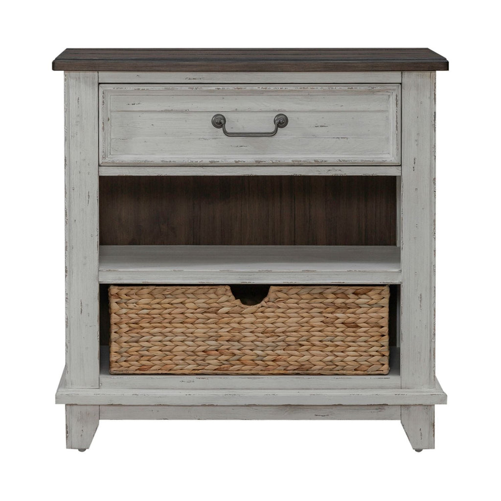 Commode de chevet avec station de recharge – Riverstone Blanc et Tabac — La vie de cottage et de ferme offre l'équilibre parfait entre la vie à