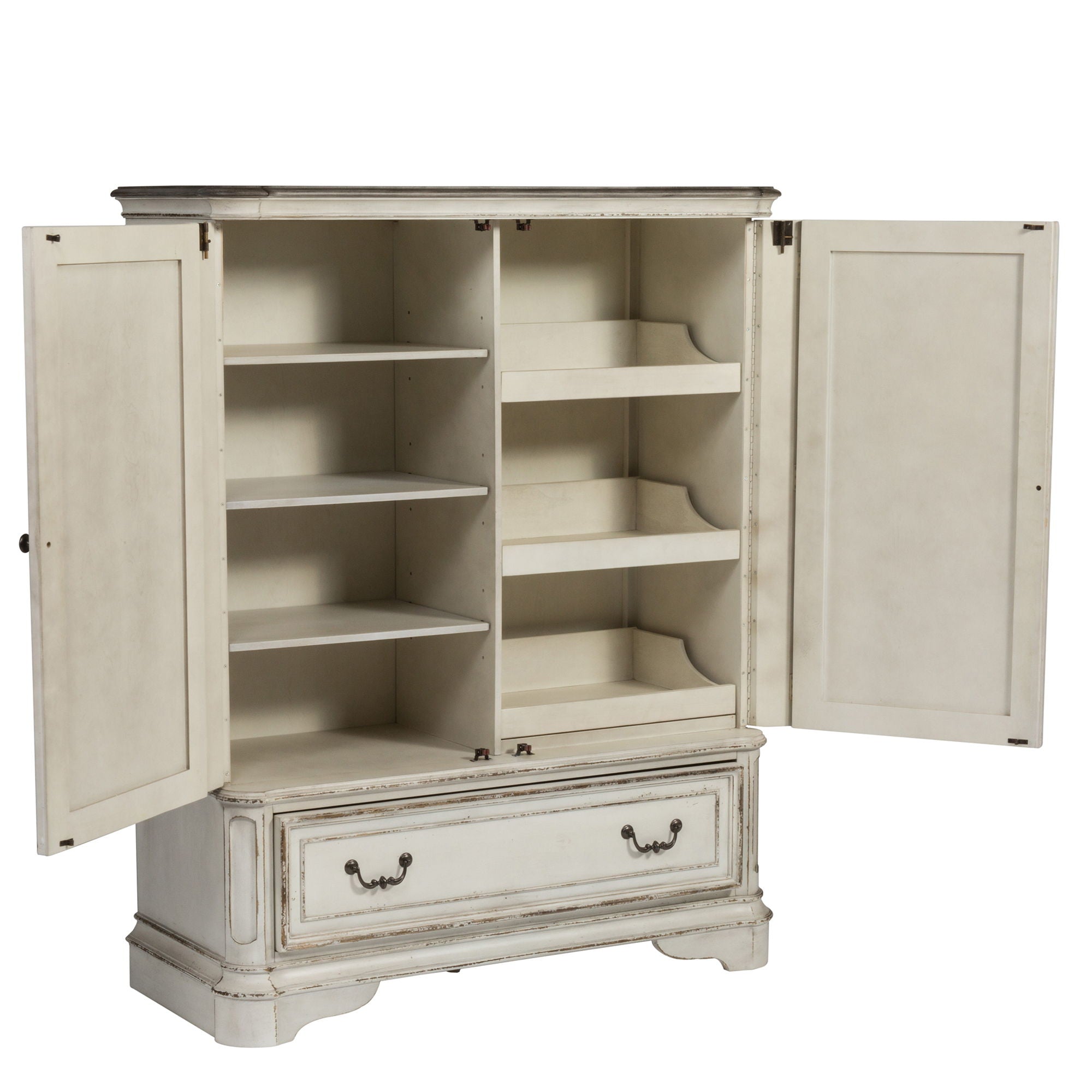 Commode à portes – Blanc antique — Le mélange d'influences européennes crée un style vraiment unique pour tout espace de vie