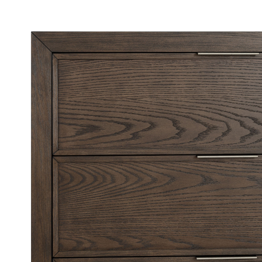 Commode - Marron foncé — poignées décoratives en bronze antique Charnières européennes à fermeture silencieuse pour un aspect dissimulé