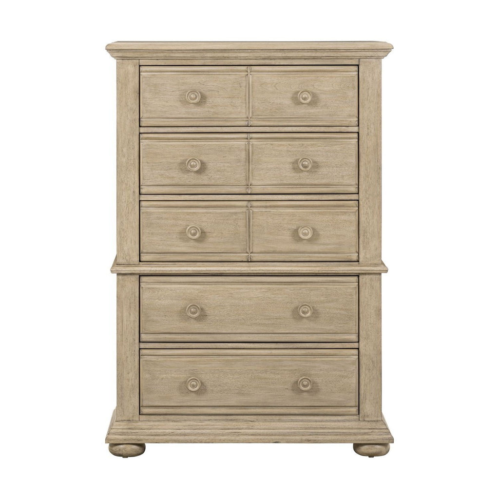 Commode 5 tiroirs — Fabriquée en pin massif avec du MDF peint