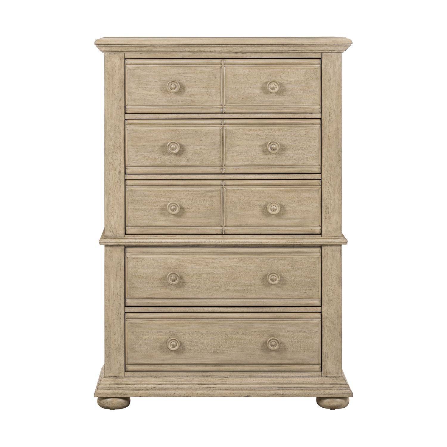 Commode 5 tiroirs — Fabriquée en pin massif avec du MDF peint