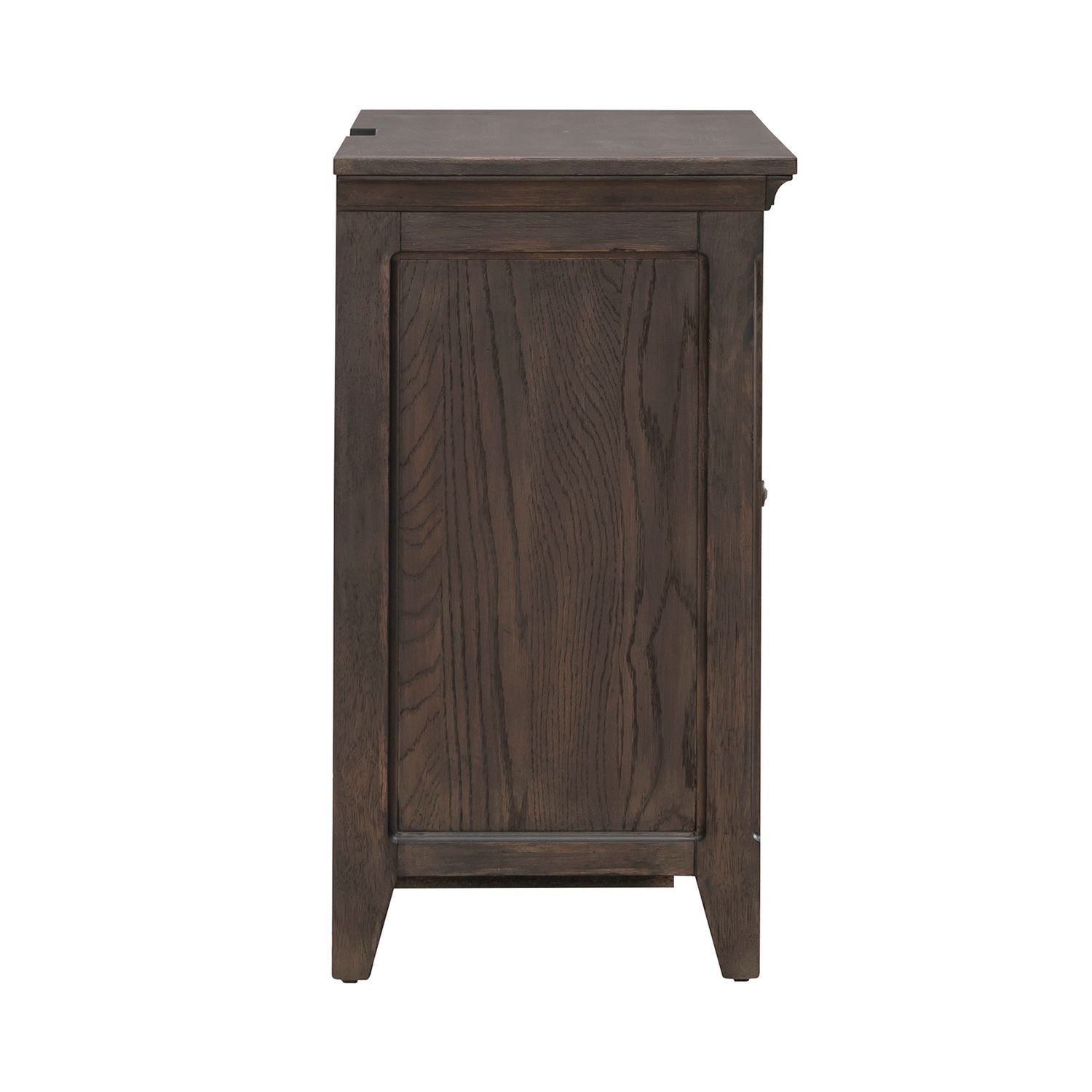 Table de chevet à 2 tiroirs avec station de charge - Marron selle — allie grande opulence et style rustique confortable