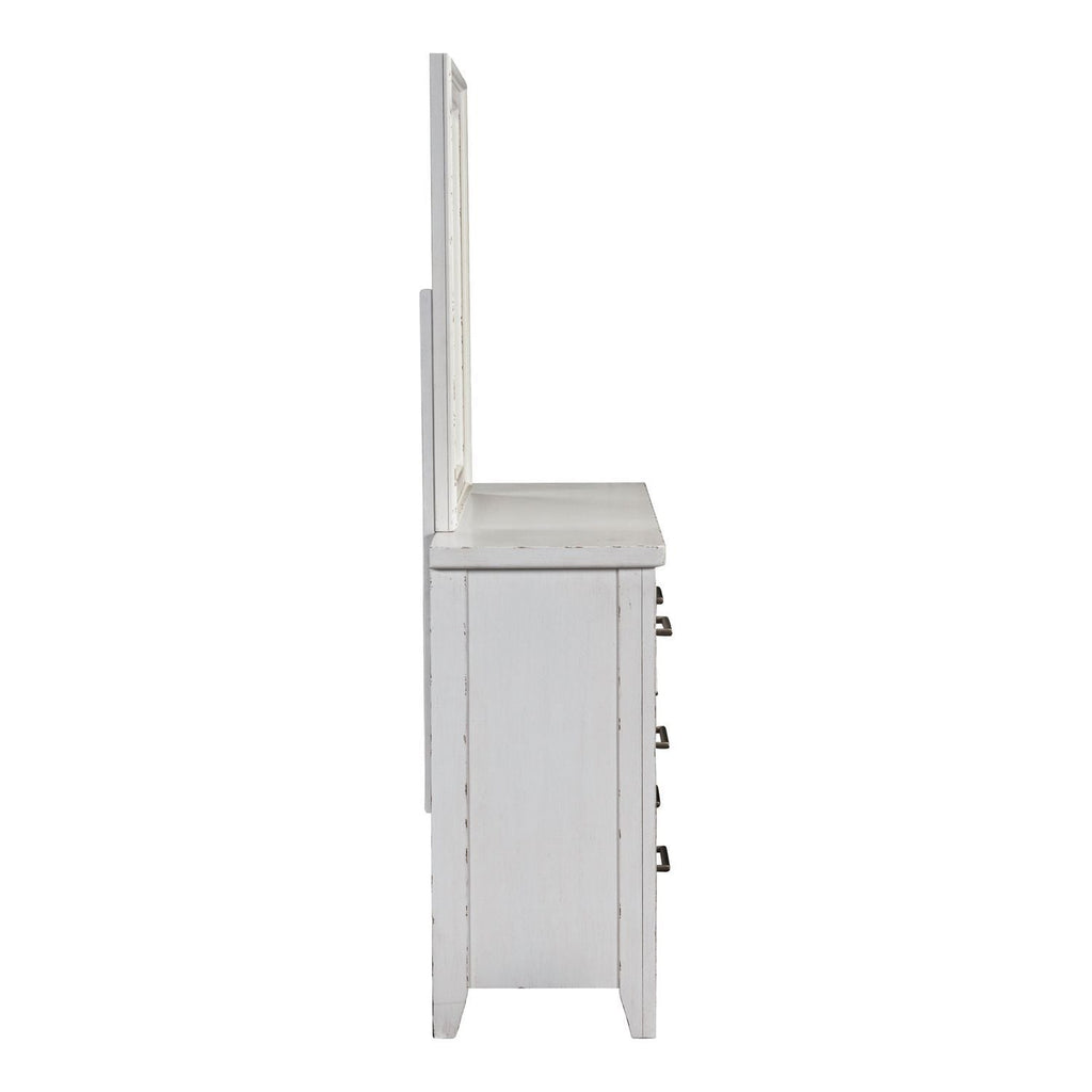 Commode et miroir - Blanc vieilli — exprime une essence simple avec un style confortable