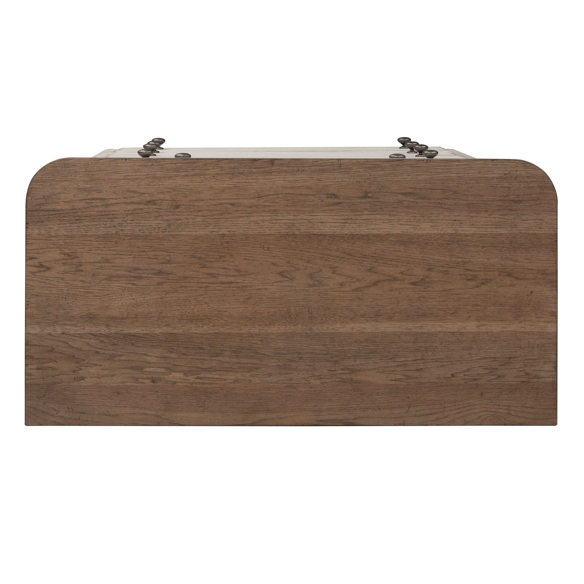 Commode 5 tiroirs – Blanc antique / Plateaux couleur châtaigne — ajoutez un style décontracté et vous obtenez un look classique avec une touche informelle