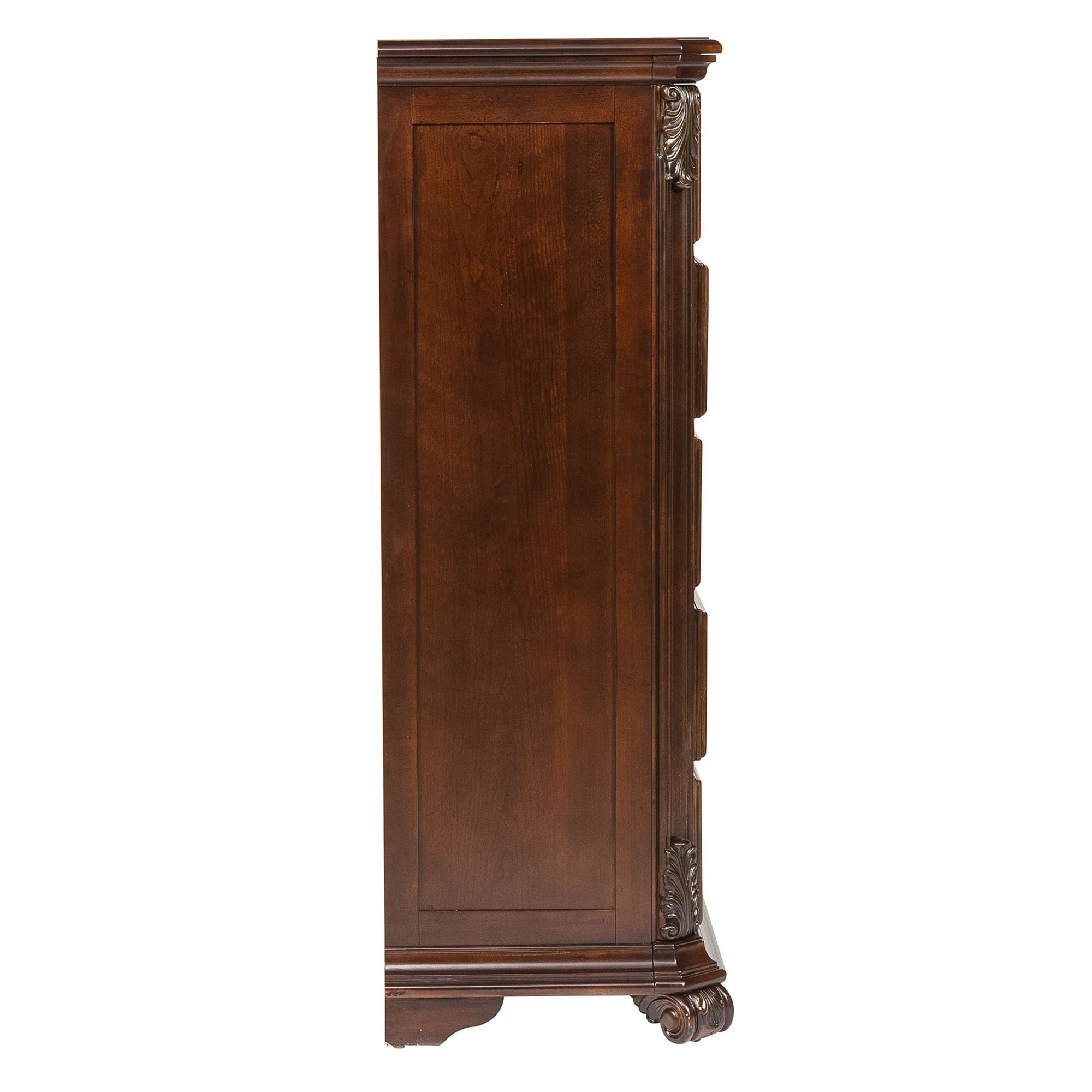 Commode 5 tiroirs - Marron foncé — le design traditionnel respire le luxe du style européen