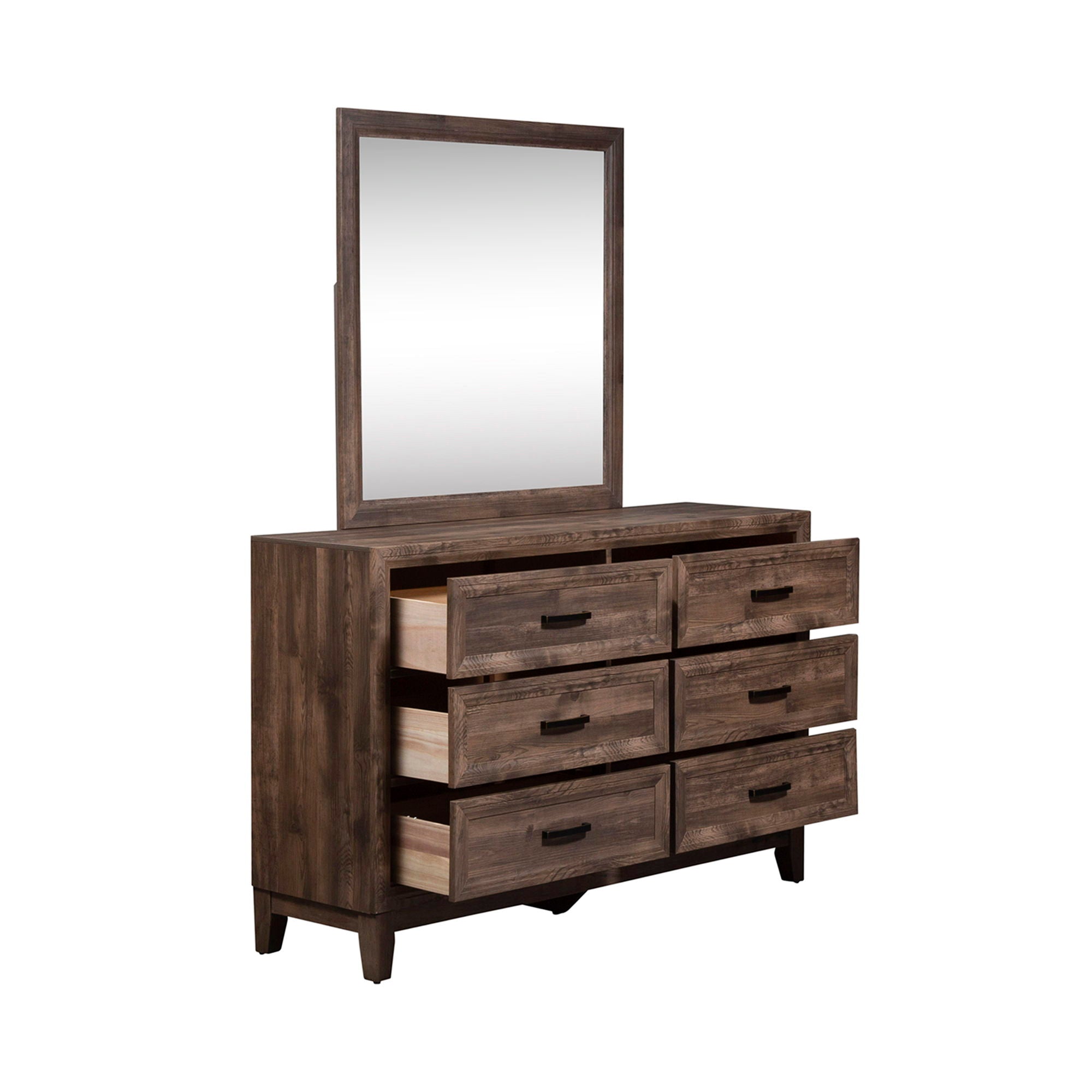 Commode et miroir – Brun clair — Une sensation naturelle créée par l'espace de vie et le mobilier qui y contribuent