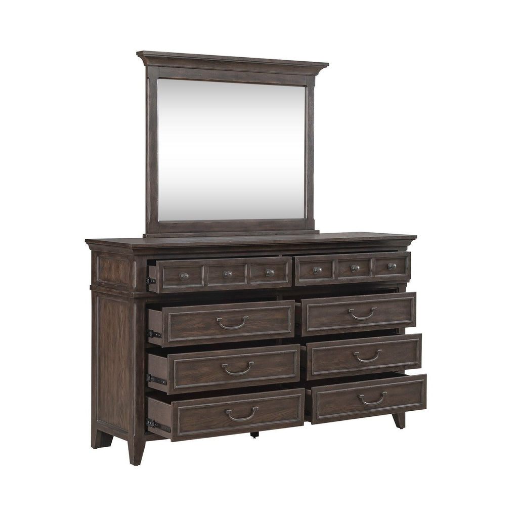 Commode et miroir - Marron selle — Traditional Living est un design qui crée une impression grandiose du passé tout en offrant le luxe d'aujourd'hui