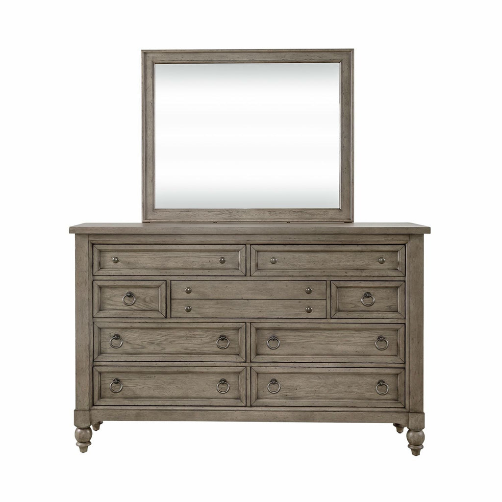 Commode et miroir — évoquent un style libre et personnel avec une touche artisanale authentique