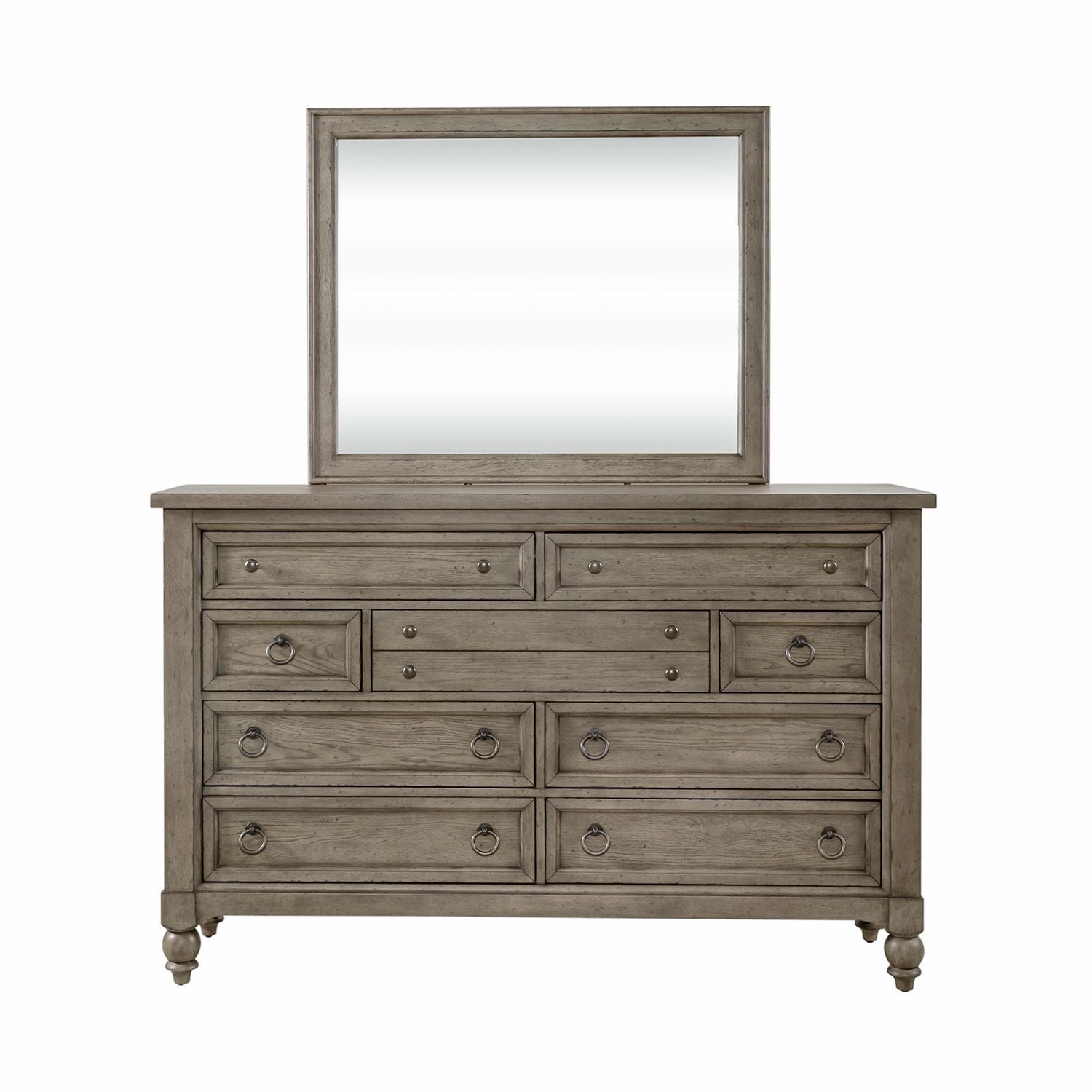 Commode et miroir — évoquent un style libre et personnel avec une touche artisanale authentique