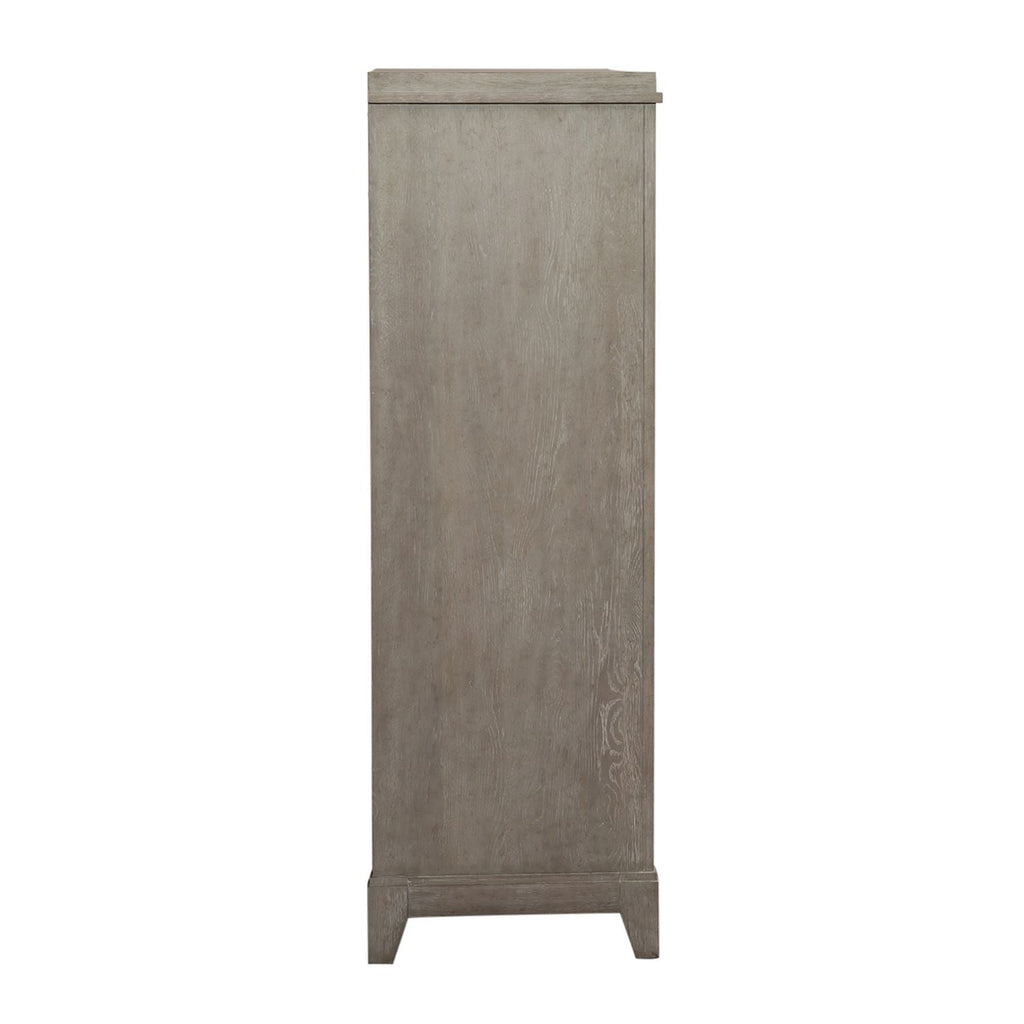 Commode 5 tiroirs - Taupe délavé — Les styles sont souvent simplistes avec des touches de luxe comme l'acier inoxydable ou le velours