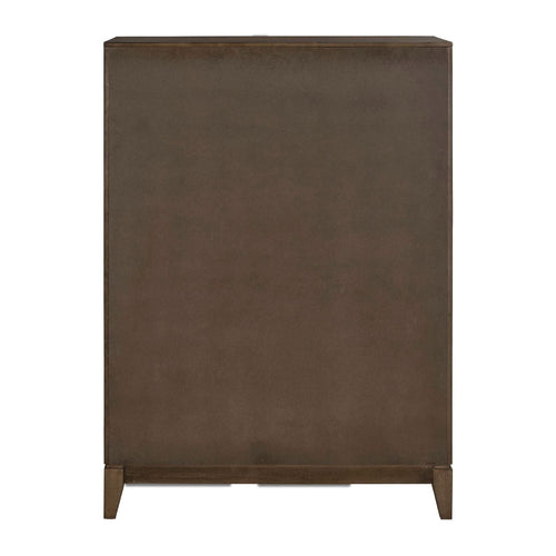 Commode 5 tiroirs – Brun Harvest — La finition brun harvest est rehaussée de quincaillerie bronze foncé qui s'harmonise à tout décor