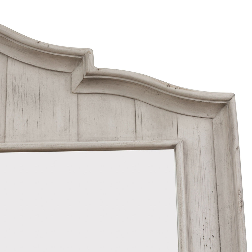 Commode et miroir - Blanc antique / Dessus couleur châtaigne — ajoutez-y un style décontracté et vous obtenez un look classique avec une touche informelle.
