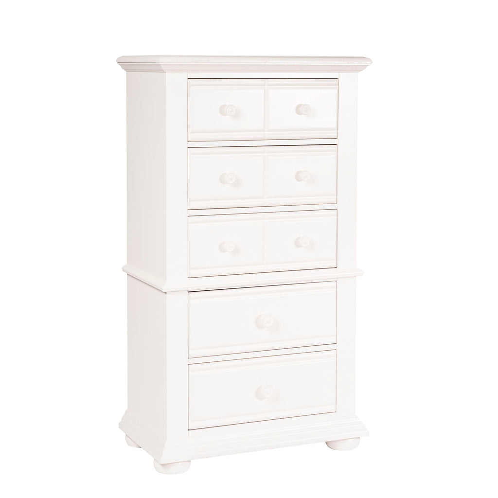 Commode à lingerie – Blanc huître — Summer House présente le meilleur style chalet avec des accents de panneaux persiennes dans une finition blanc huître