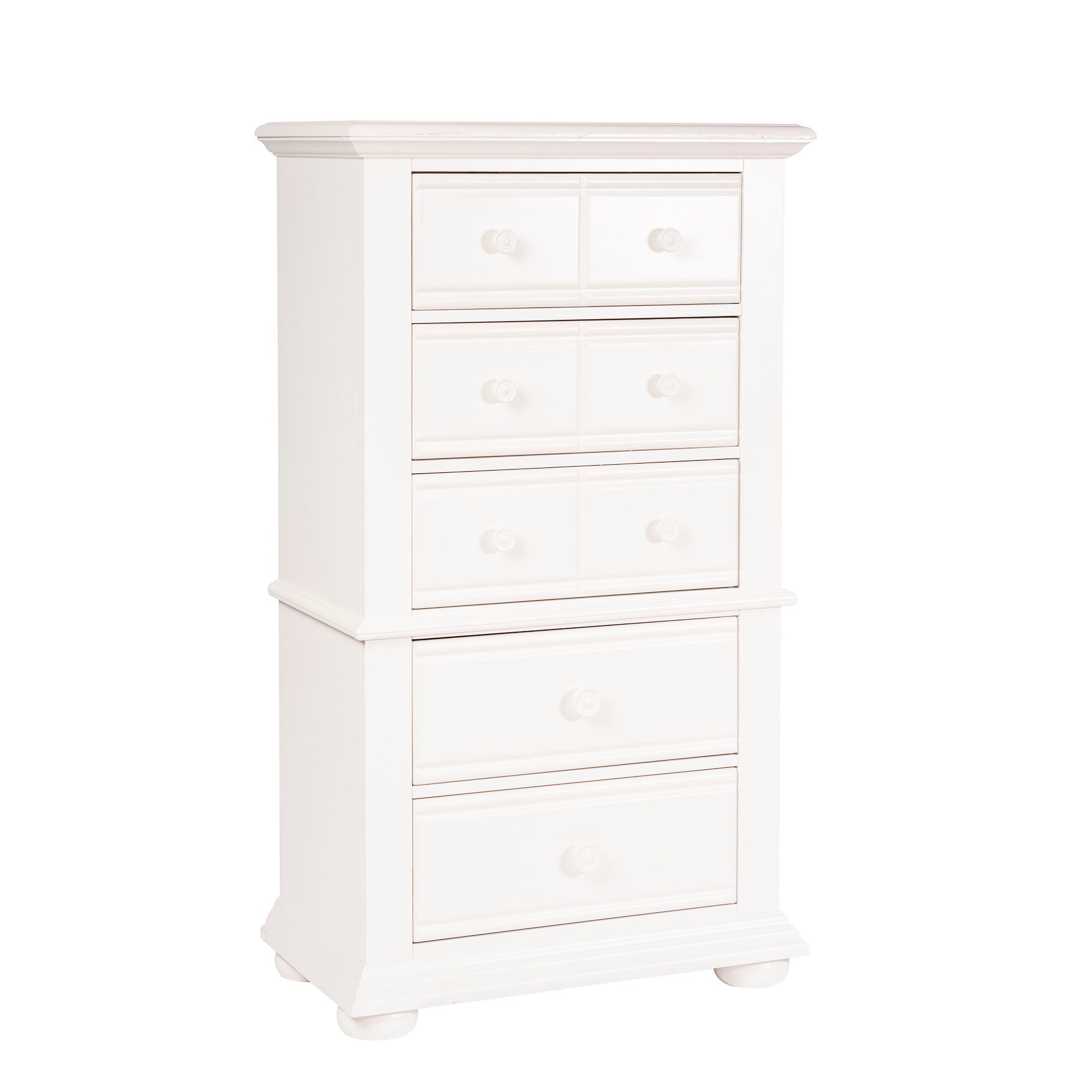 Commode à lingerie – Blanc huître — Summer House présente le meilleur style chalet avec des accents de panneaux persiennes dans une finition blanc huître