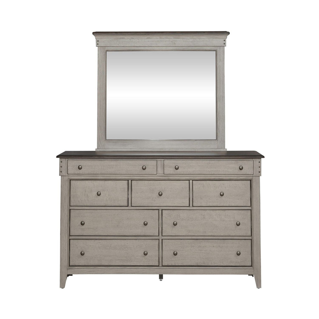 Commode et miroir – lin vieilli/taupe poudré — ajoutez un style décontracté et vous créez un look classique à l'ambiance décontractée