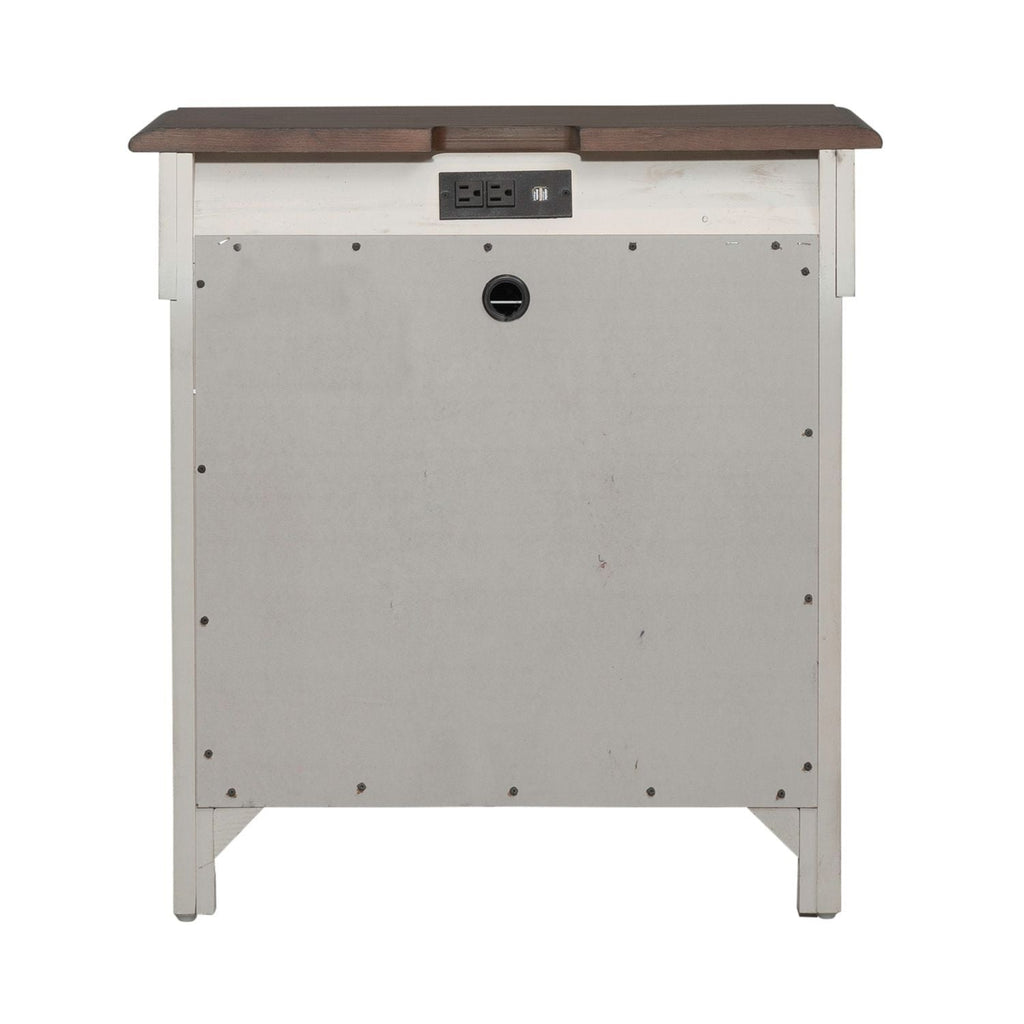 Table de chevet à 3 tiroirs avec station de charge - Lin vieilli / Taupe poudré — Des looks qui s'intègrent facilement dans les intérieurs d'aujourd'hui
