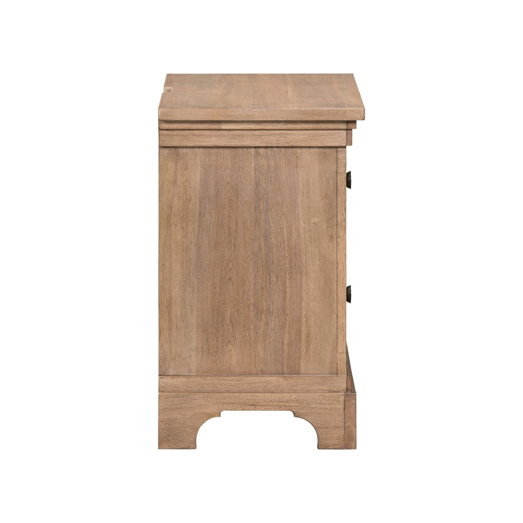 Table de chevet avec station de recharge - Beige chameau — Traditional Living offre des éléments de design classiques avec un sens du confort