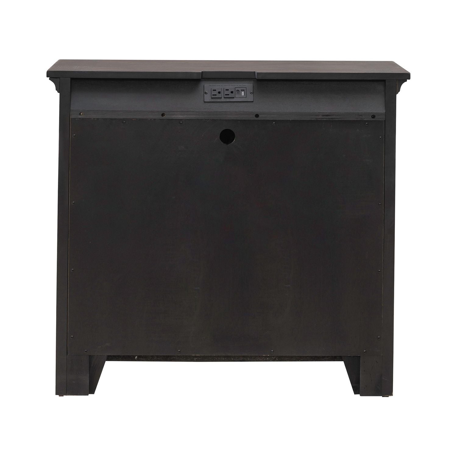 Table de chevet à 2 tiroirs avec station de charge - Marron selle — allie grande opulence et style rustique confortable