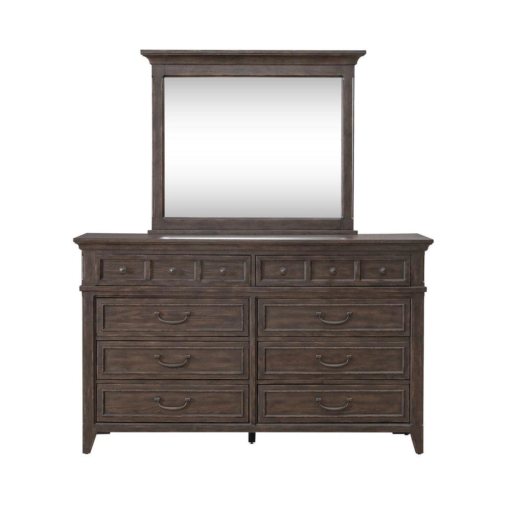 Commode et miroir - Marron selle — Traditional Living est un design qui crée une impression grandiose du passé tout en offrant le luxe d'aujourd'hui